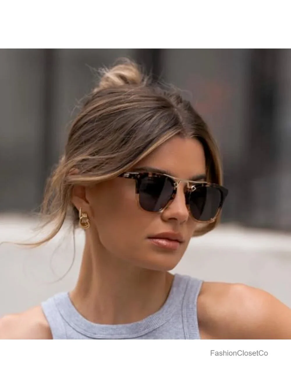 Women's Oversized Square Polarized Sunglasses Acetate Frame UV400